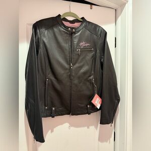 BNWT Harley-Davidson Womens Pink Label Leather Jacket 98160-10VW Sz: XL